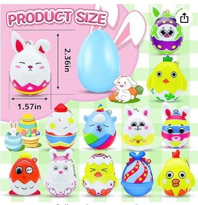 Photo 1 of 24 Pack Prefilled Easter Eggs with Slow Rising Squishy Toys, Easter Eggs Fillers Easter Basket Stuffers Party Favors for Kids, Easter Gifts Goodie Bag Stuffers Classroom Prizes Pinata Stuffers
