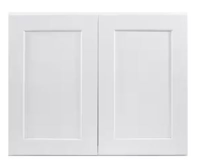 Photo 1 of  Shaker White Wall Kitchen2 Door Stock Storage Cabinet kitchen cabinet (30 in. W x 24 in. H x 12 in. D)