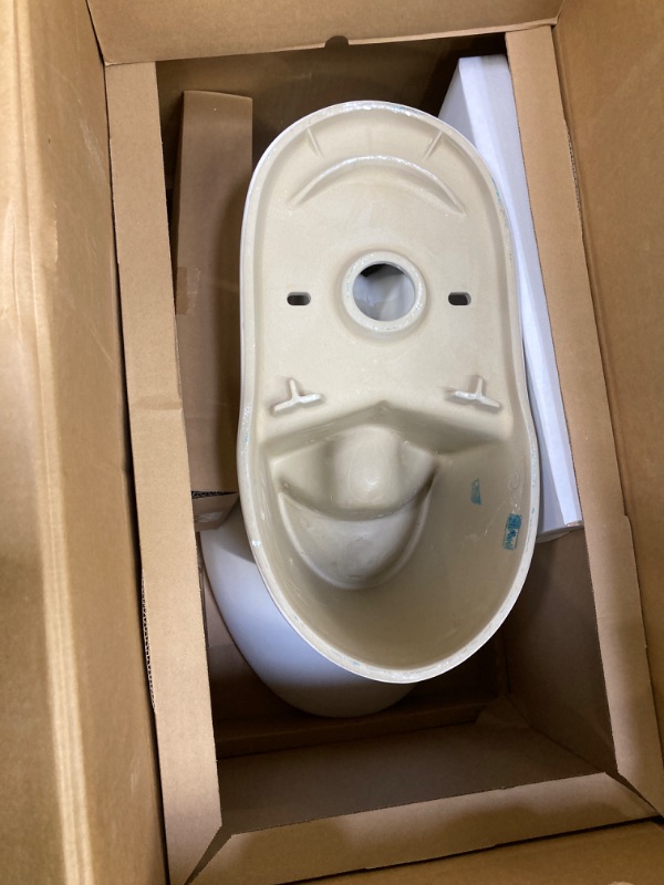 Photo 2 of 2-piece 1.1 GPF/1.6 GPF High Efficiency Dual Flush Complete Elongated Toilet in White, Seat Included

***MISSING TANK***  Toilet Base in BRAND NEW Condition