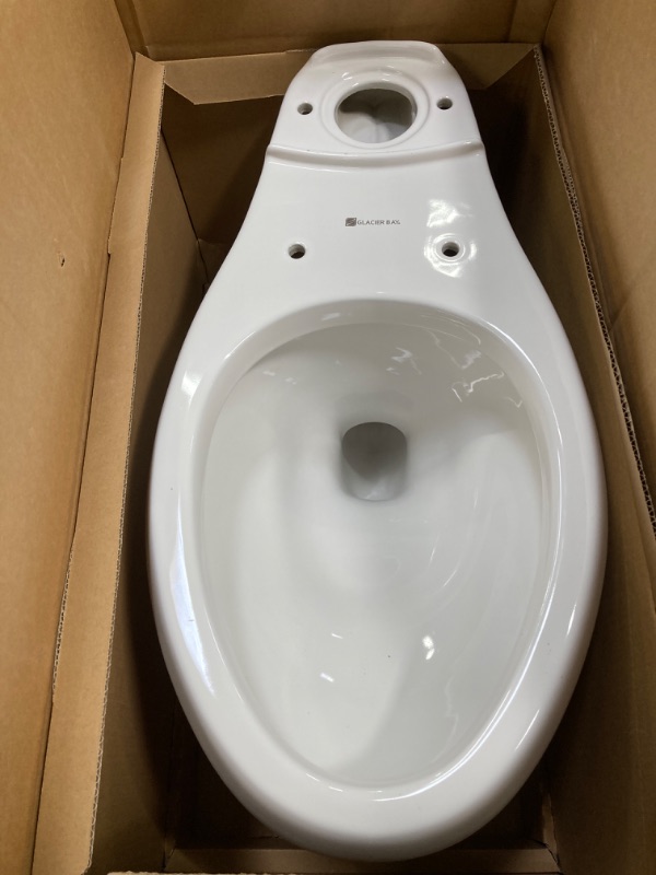 Photo 3 of 2-piece 1.1 GPF/1.6 GPF High Efficiency Dual Flush Complete Elongated Toilet in White, Seat Included

***MISSING TANK***  Toilet Base in BRAND NEW Condition