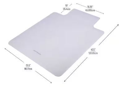 Photo 1 of Mind Reader
Clear 35.5 in. W x 47.5 in. L PVC Office Chair Mat for Carpet Under Desk Floor Protector (2-Pack)