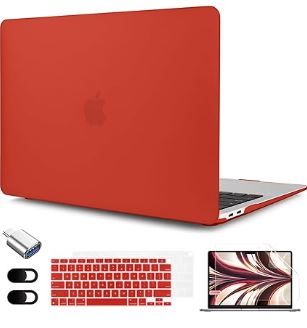 Photo 1 of for MacBook Air 13 inch Case 2021-2018 Release Model A2337 M1 A2179 A1932 - Hard Shell Case & Keyboard Cover & Screen Protector & OTG Adapter Suitable MacBook Air 13", Matte Red

