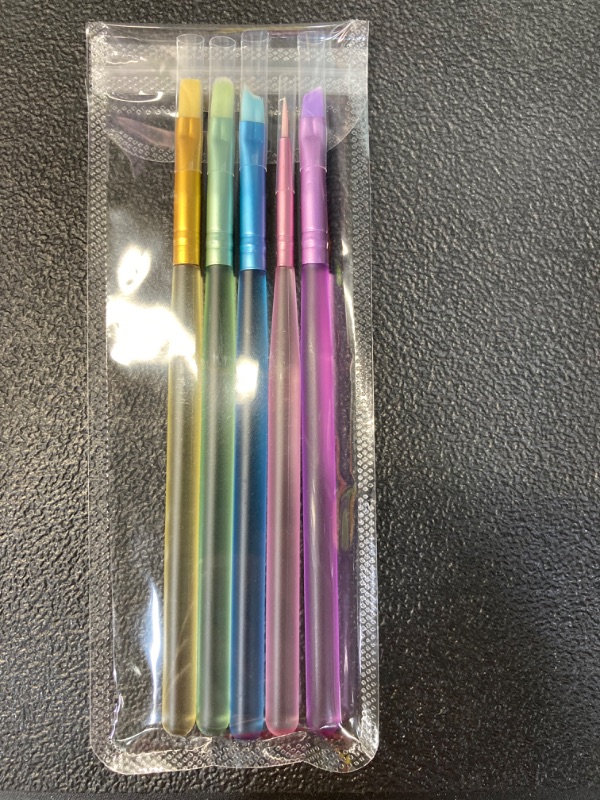 Photo 1 of 2 Pack NOLITOY 5pcs Nail Art Brushes Nail Art Tool Set Nail Dotting Pen Gel Brush Polish Brush Liner Brush Carved Brush Nail Drawing Pen Painting Tools (10 pcs total)
