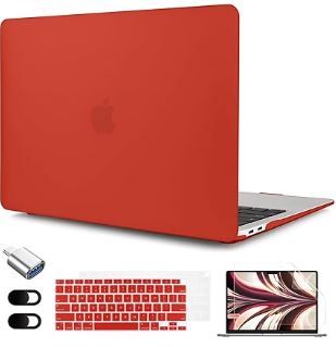 Photo 1 of CAMPLALA for MacBook Air 13 inch Case 2021-2018 Release Model A2337 M1 A2179 A1932 - Hard Shell Case & Keyboard Cover & Screen Protector & OTG Adapter Suitable MacBook Air 13", Matte Red
