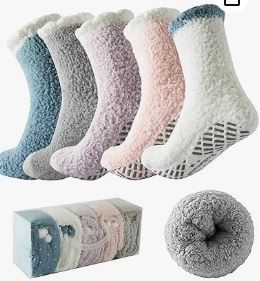 Photo 1 of Bulinlulu Fuzzy Socks for Women with Grips,Warm Fuzzy Socks Sleep Cozy socks Winter Soft Fluffy Socks for Women's day Gift
