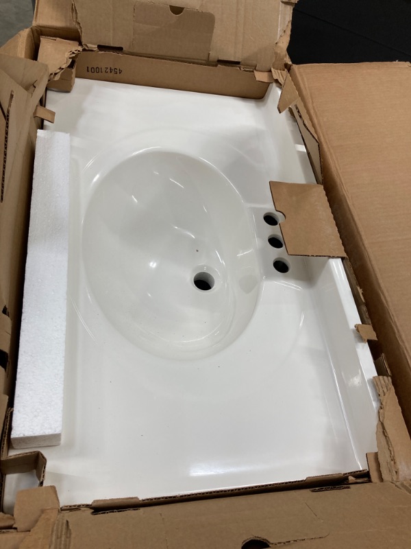 Photo 1 of Glacier Bay
Lancaster 31 in. W x 19 in. D x 36 in. H Raised Panel Freestanding Bath Vanity in White with White Cultured Marble Top