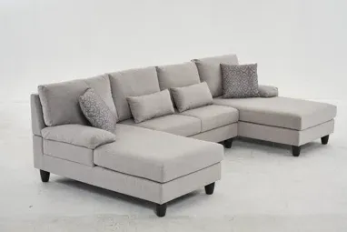 Photo 1 of ***BOX 1 AND 3 ONLY***57.5  X 29.9  X 12.6 3 - Piece Upholstered Sectional (Beige Linen Blend)
