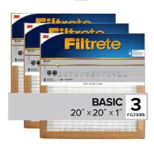 Photo 1 of 6 Pack Filtrete 20-in W x 20-in L x 1-in MERV 5 Basic Pleated Air Filter