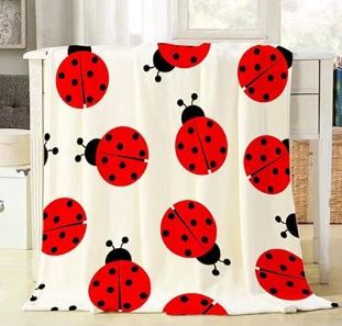 Photo 1 of ***(SEE NOTES)***  Ladybug Throw Blanket Decorative Soft Warm Cozy Flannel Plush Throws Blankets for Baby Toddler Dog Cat 30 X 40 Inch
