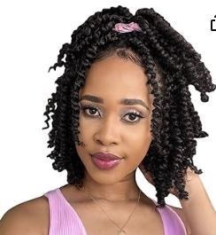 Photo 1 of 10 Inch Passion Twist Crochet Hair 7 Packs Short Pre-twisted Crochet Passion Twist Brown Pre-looped Braids (4#, Brown)
