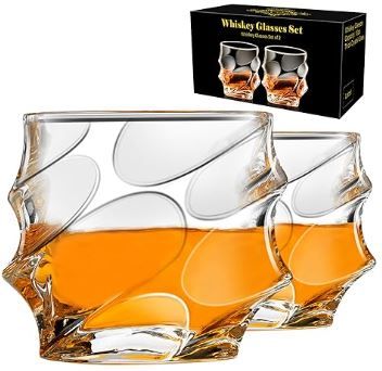 Photo 1 of 2 Pack PARACITY Whiskey Glasses Set of 2, Old Fashioned Cocktail Glass, 10 OZ Whiskey Glasses, Bourbon Glasses, Glasses for Scotch, Liquor Vodka, Bourbon, Whiskey Gifts for Men, Husband, Boyfriend
