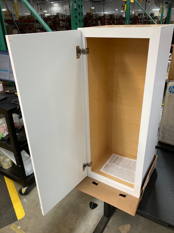 Photo 1 of Hampton Bay Shaker Assembled 15x36x12 in. Wall Kitchen Cabinet in Satin White