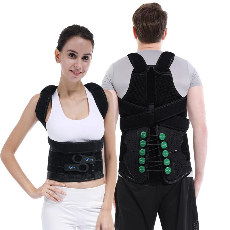 Photo 1 of TLSO Thoracic Full Back Brace, Posture Corrector for Women and Men, Adjustable Posture Back Support for Improve Posture Provide and Lower Back Pain Relief, Pre or Post Surgery with Lower Back Support (L/XL)…