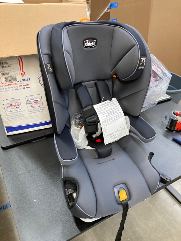 Photo 2 of Chicco MyFit Harness + Booster Car Seat, 5-Point Harness and High Back Seat, For children 25-100 lbs. | Fathom/Grey/Blue