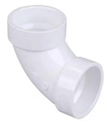 Photo 1 of 2 in. PVC DWV 90-Degree Hub x Hub Elbow (10-Pack)