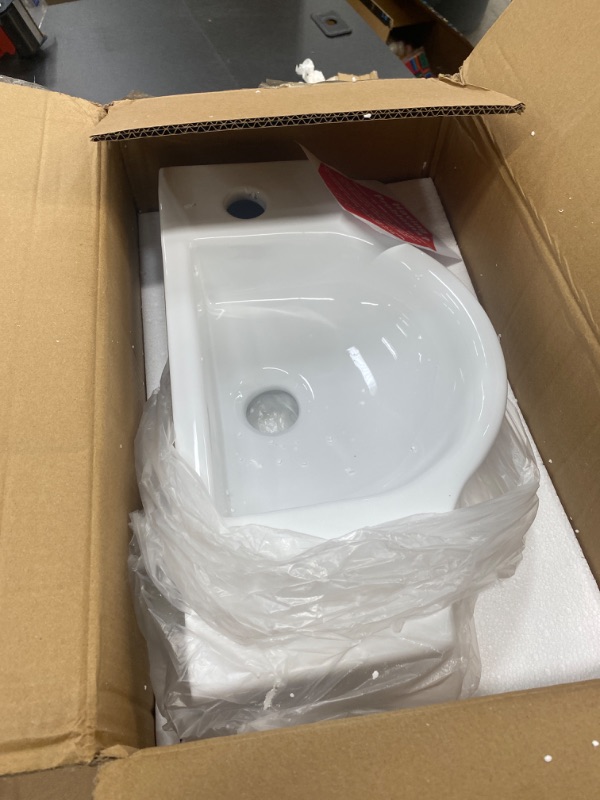 Photo 1 of ALFI brand White 18 Small Wall Mounted Ceramic Sink with Faucet Hole