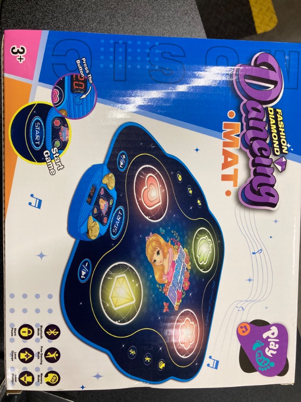 Photo 3 of Dance Mat for Kids, Electronic Music Dance Pad with LED Lights & Wireless Bluetooth Built in Music, Birthday Gifts, Toys for Girl 4-8, 8-12 (Blue)