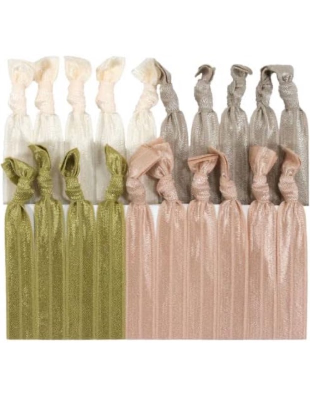 Photo 1 of 20 Hair Ties Elastic Ponytail Holders AND 6 PCS Hair Clips EMI Yoga Jay No Crease Ribbon Bands Blonde