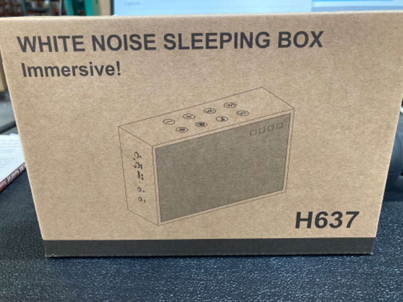 Photo 2 of Lexenic White Noise Machine, Wooden Sleep Sound Machine with 24 Hours Playtime, 6W HD Stereo Dual Speakers and Bass with 37 Non Looping Soothing Sleep Sounds Therapy for Baby Kids Adults