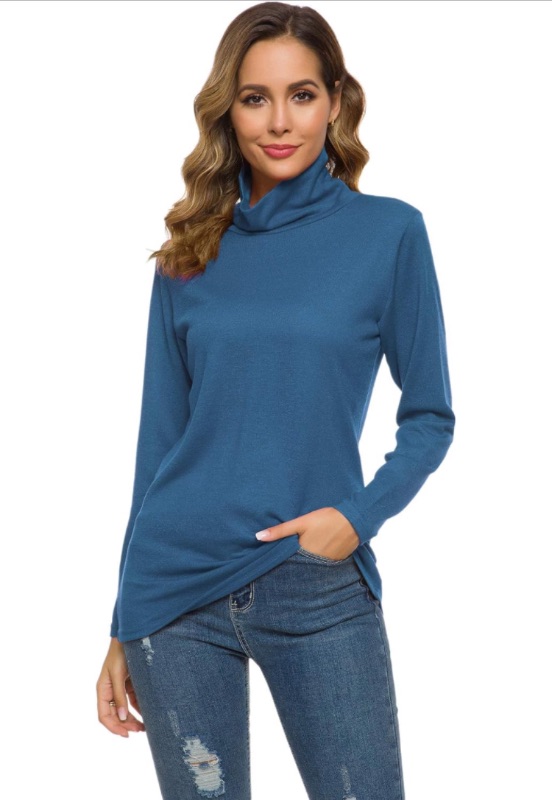 Photo 1 of LOMON Women's Long Sleeve Thermal Turtleneck Casual Slim Fit Basic Tops Pullover Sweater