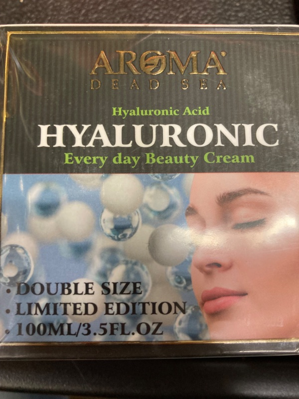 Photo 2 of AROMA DEAD SEA Hyaluronic Acid Face Cream - Anti Aging Cream, Day & Night Facial Moisturizer for Face, Anti Wrinkle & Hydrating Face Moisturizer - 3.4 fl.oz (Hyaluronic Acid Face Cream Pack of 1)