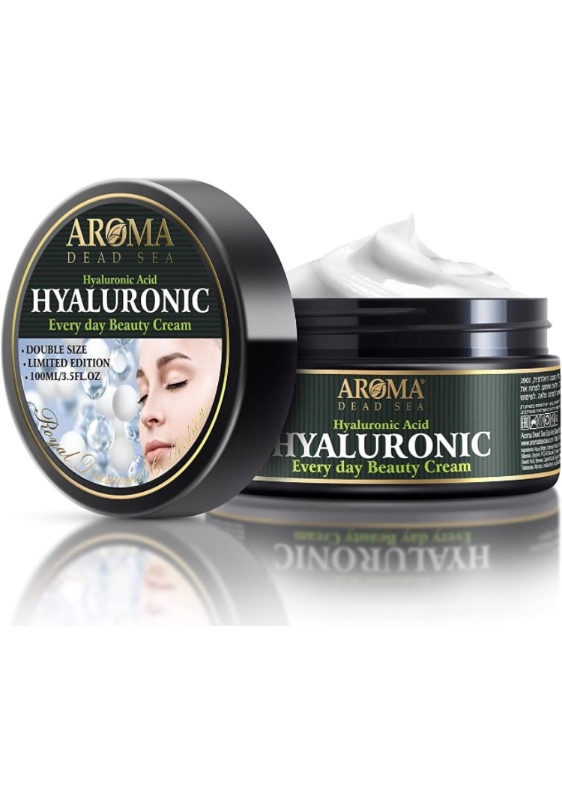 Photo 1 of AROMA DEAD SEA Hyaluronic Acid Face Cream - Anti Aging Cream, Day & Night Facial Moisturizer for Face, Anti Wrinkle & Hydrating Face Moisturizer - 3.4 fl.oz (Hyaluronic Acid Face Cream Pack of 1)