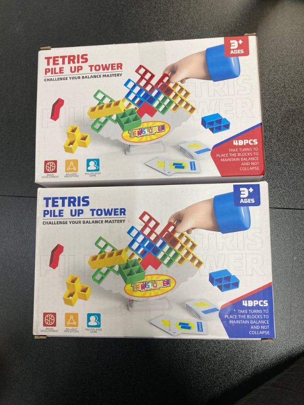 Photo 2 of ****BUNDLE PACK OF 2**** Tetra Tower Game-48 PCS Stacking Building Block Game,Family Board Game for Kids & Adults?Tetris Tower Game?Perfect for Family Games, Parties?Travel 48 PCS+22 Card