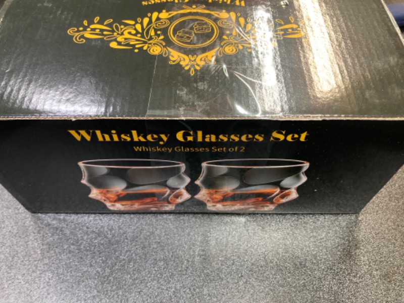 Photo 2 of ****BUNDLE PACK OF 2**** PARACITY Whiskey Glasses Set of 2, Old Fashioned Cocktail Glass, Glasses for Liquor Vodka, Bourbon, Gifts for Men, Husband, Boyfriend