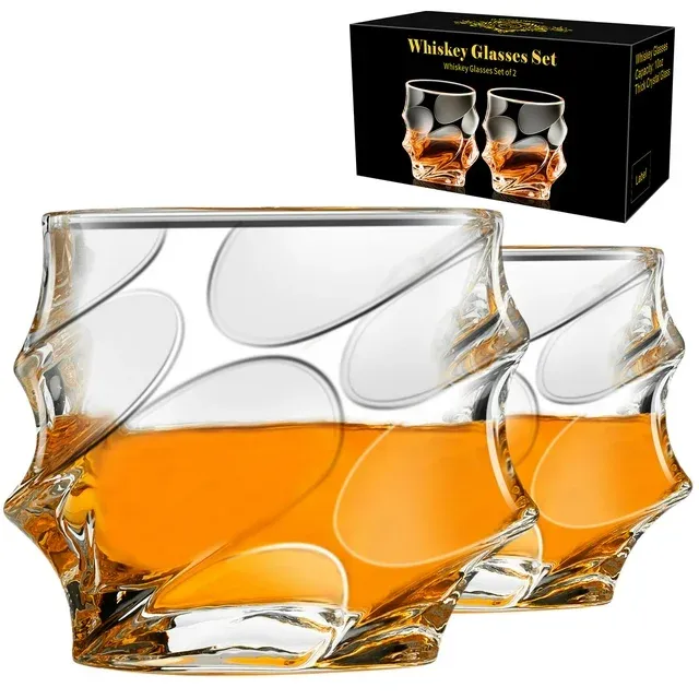 Photo 1 of ****BUNDLE PACK OF 2**** PARACITY Whiskey Glasses Set of 2, Old Fashioned Cocktail Glass, Glasses for Liquor Vodka, Bourbon, Gifts for Men, Husband, Boyfriend