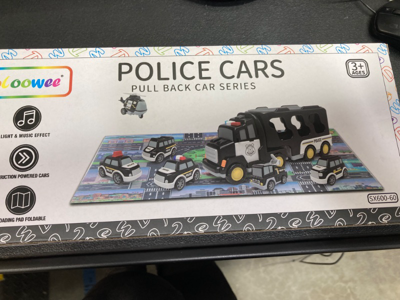 Photo 2 of Doloowee Police Truck Toys Toddlers 3 4 5 6 Years Old, 7 in 1 Truck Friction Power Toy Car Christmas Birthday Gifts for Boys & Girls 3-5 Years Old 7 in 1 Police Truck