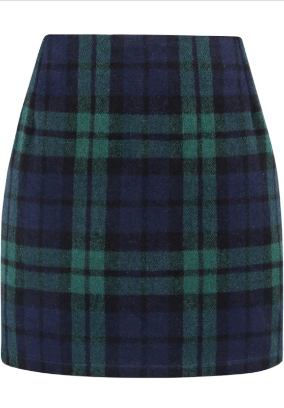 Photo 1 of IDEALSANXUN Women's High Waist Plaid Skirt Bodycon Pencil Wool Mini Skirts, SIZE 