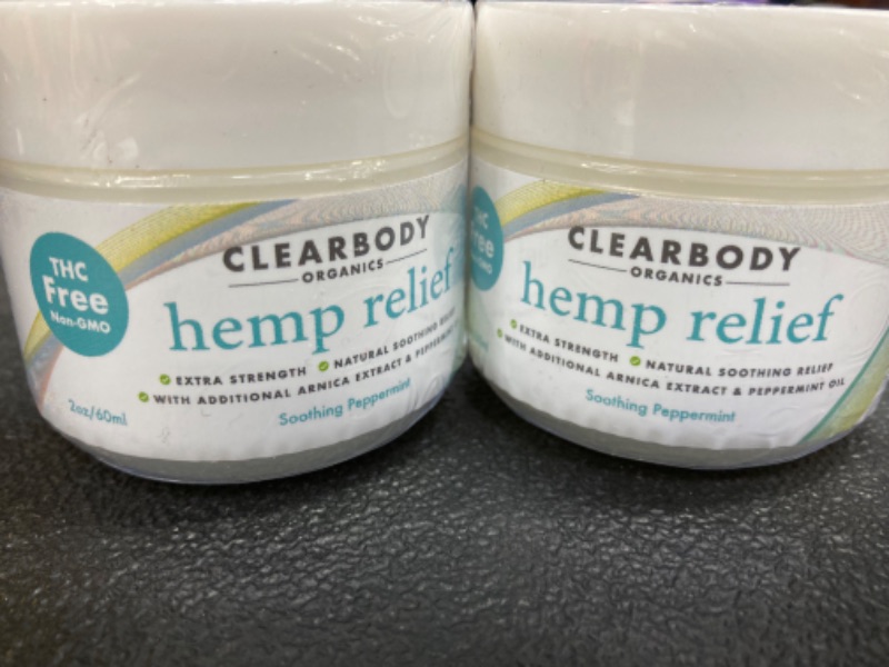 Photo 1 of ****BUNDLE PACK OF 2****Clearbody Organics - USA Made Hemp Cream Maximum Strength - Soothe Discomfort in Your Back, Muscles, Joints, Neck, Shoulder, Knee, Nerves - Natural Peppermint and Soothing Arnica Extract 2 Fl Oz 