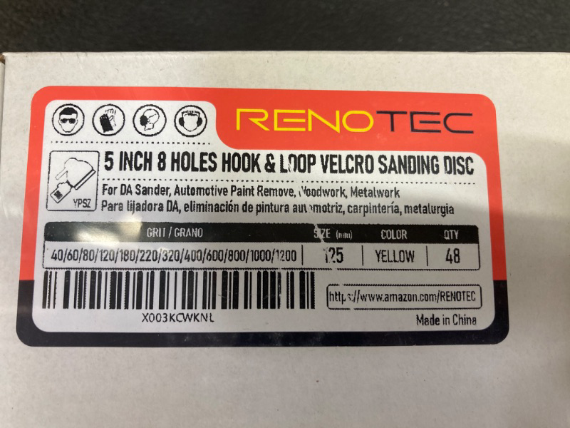 Photo 3 of ****BUNDLE PACK OF 2**** Premium 5" Gold Hook and Loop Velcro Dustless Sanding Discs, Assorted 40-1200 Grits, 4 Each 48 Pcs Total, for Random Orbit Sander, Automotive Paint Remove, Woodwork, Metalwork, 5 Holes