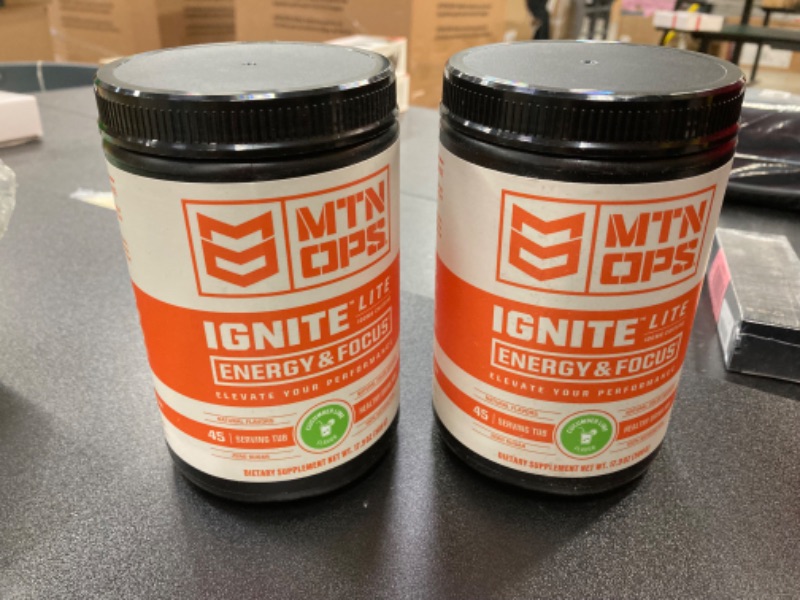 Photo 2 of ***BEST BUY 01/2025*** MTN OPS Ignite Supercharged Energy & Focus Drink Mix, BCAA & Nootropic Blend, Gluten Free & 200mg of Caffeine, 45-Serving Tub, Cucumber Lime