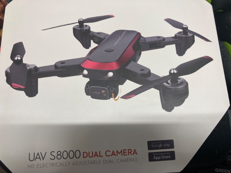 Photo 2 of S8000 Drone with 90° electrically adjustable 4k Camera for Kids and Adults - FPV Live Video Quadcopter equipped with 2 Batteries for up to 40 minutes of flight time - Long range distance up to 300m - 360° flip - Follow me - Auto return - One key take off/