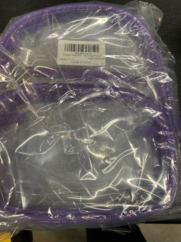 Photo 2 of ****BUNDLE PACK OF 2***Mossio Clear Mini Backpack Stadium Approved, With Reinforced Straps & Front Pocket - Perfect for School, Security & Sporting Purple