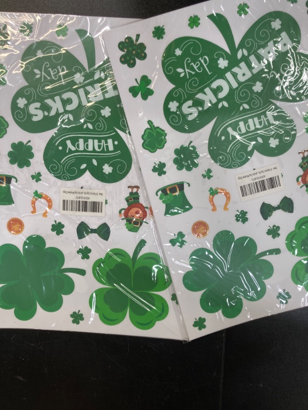 Photo 2 of 2 Pack St Patricks Day Decorations - 272 PCS St Patricks Day Window Clings - Shamrock Stickers for Glass Reusable Static Spring Shamrock Decorations | St Patricks Day Decor