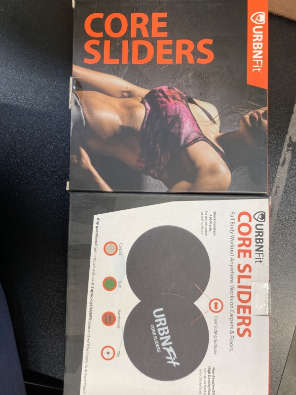 Photo 2 of 2 Year Gliding Discs Core Sliders - Dual Sided Exercise Disc For Smooth Sliding On Carpet And Hardwood Floors - Gliders Workout Legs, Arms Back, Abs At Home or Gym or Travel - Fitness Equipment (black)