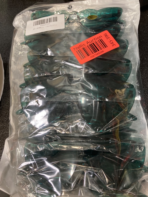 Photo 1 of 16Pairs Heart Sunglasses for Women Colored Heart Shaped Sunglasses Rimless Fun Heart Glasses for Adult Party Favors 16-green