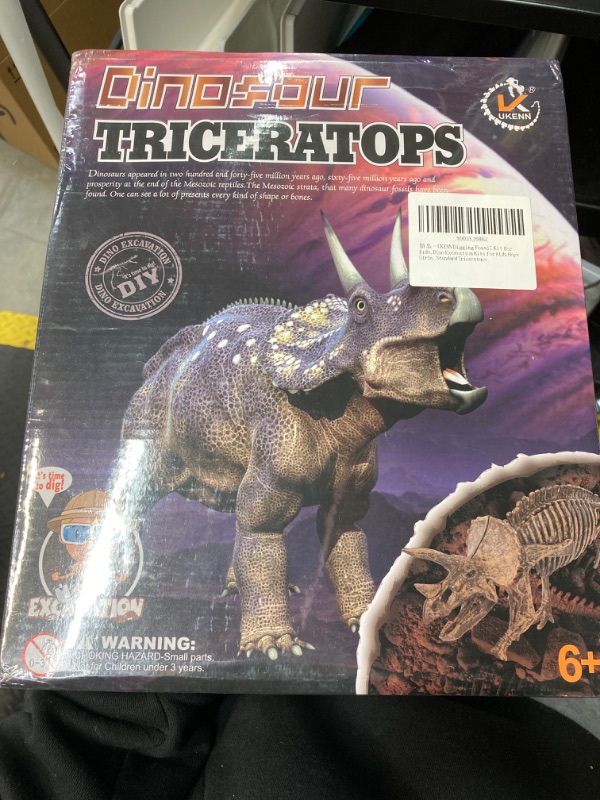 Photo 2 of DIY Dinosaur Fossil Dig Toys, Triceratops Dig Kit, Kids Science Education Dinosaur Fossil Assembly Kit, Easter Boys and Girls STEM Dinosaur Toys Gift