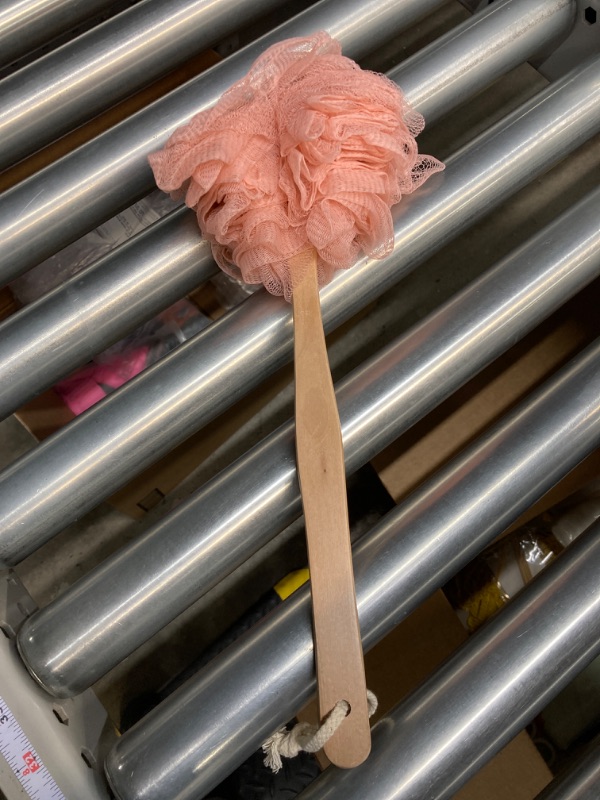 Photo 2 of 2 Loofah on A Stick Back Scrubber for Bath Sponge with Long Handle Loofah Bath Body Brush Back Washer for Men and Women Long Handled Shower Sponge for Exfoliating (Pink)