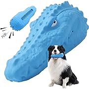 Photo 1 of Dog Toys for Aggressive Chewers ,Durable Indestructible Dog Toys for Medium Large Dog Breed,Tough Dog Chew Toys with Natural Rubber, Squeaky Dog Teething Toy(Blue)