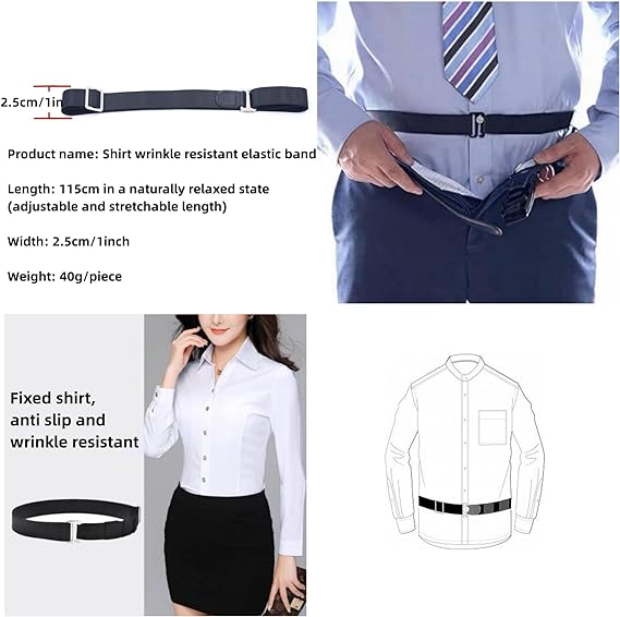 Photo 1 of Shirt Stay Belt Adjustable Shirt Lock Underwear Waistband Sleeve Clip Non-slip Anti-wrinkle Band for Men Women