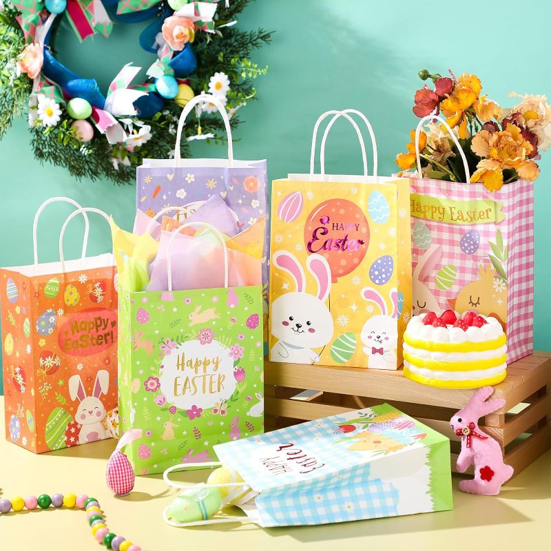 Photo 1 of Capoda 30 Pcs Easter Gift Bags with 30 Pcs Tissue Paper Easter Kraft Paper Bags Easter Treat Bags with Handle Easter Bunny Egg Hunt Candy Bags for Kids Easter Spring Party Favor Party Gift Wrapping
Visit the Capoda Store