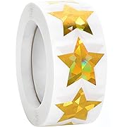 Photo 1 of 500 Pcs Holographic Gold Star Stickers for Kids Reward, 1 inch Self Adhesive Metallic Glitter Foil Stickers Sparkly Star Stickers Reward Behavior Chart Labels for School Students Teachers
