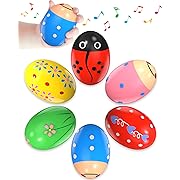 Photo 1 of 6 Pack Wooden Percussion Musical Shake Prefilled Easter Eggs with Toys Inside Filled, Toddlers Easter Basket Stuffers Egg Fillers Montessori Toys Easter Gifts for Kids Boys Girls Babies