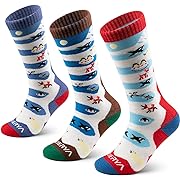 Photo 1 of Kids Ski Socks Merino Wool, Thermal Snow Socks, Knee-high Wool Socks for Boys and Girls, 1/3 Pairs  small