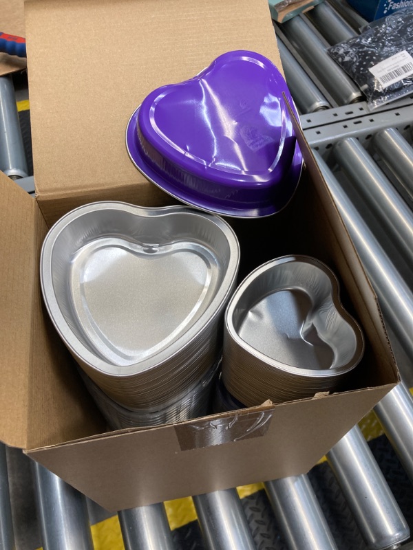 Photo 2 of 100 Pcs Valentine's Day Mini Heart Shaped Cake Pans 3.4 oz 9 oz Baking Cups Mini Cake Pans with Lids Mini Heart Cake Pan Mini Flan Molds for Baking for Wedding Birthday Party (Purple)
Brand: FillTouch