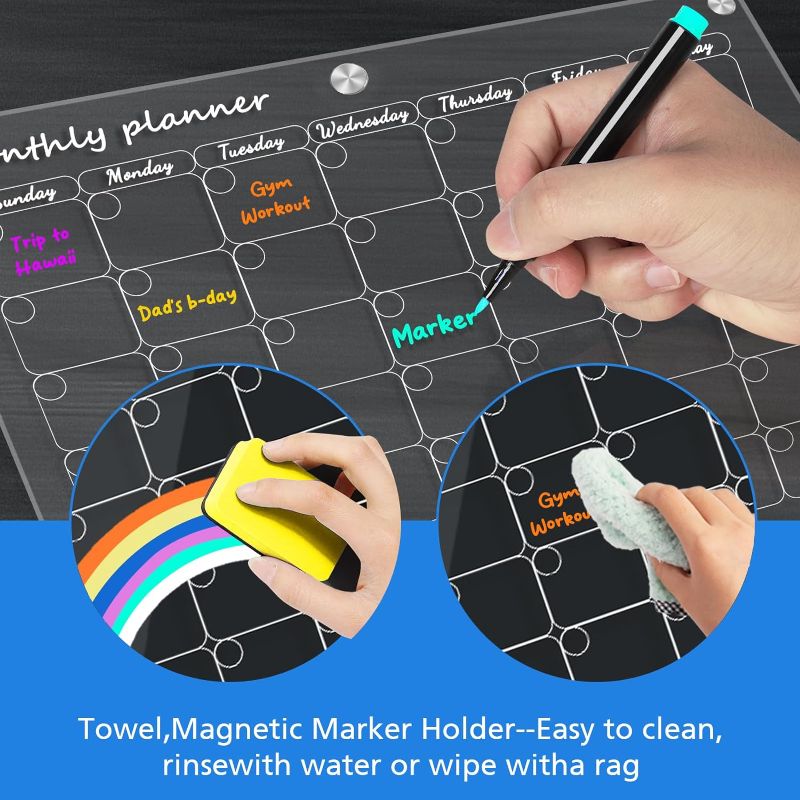 Photo 1 of Acrylic Calendar for Fridge H2.0, Clear Magnetic Calendar for Fridge 2 Pcs, Reusable Fridge Calendar Dry Erase Planning Boards Set, Includes 6 Highlight Markers with 6 Colors(16"x12"Inches)
Brand: CSIHOP
