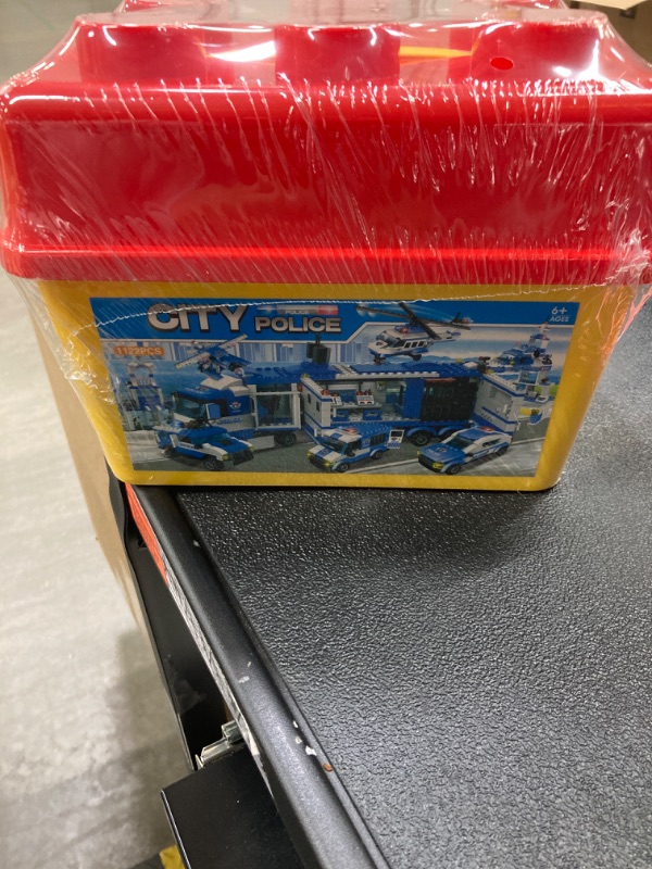 Photo 2 of 1115 Pieces City Police Station Building kit Ideas 8 in 1 City Police Mobile Command Trunk, Best Gift idea for 6-12 Age boy Girls Include Vehicle Helicopter Boat